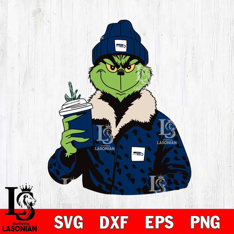 Seattle Seahawks Boujee Grinch 12 Svg Eps Dxf Png File, Digital Download, Instant Download