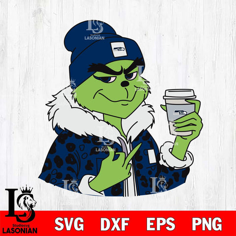 Seattle Seahawks Boujee Grinch 7 Svg Eps Dxf Png File, Digital Download, Instant Download