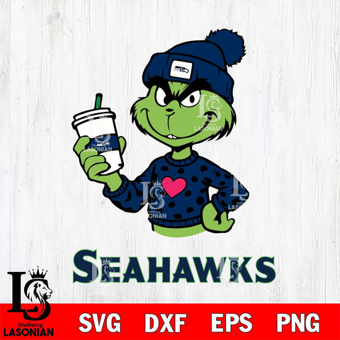 Seattle Seahawks Boujee Grinch Heart Christmas Svg Eps Dxf Png File,Cricut svg files, Digital Download, Instant Download