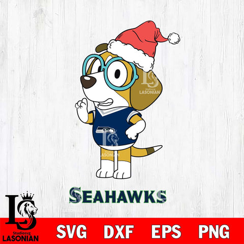 Seattle Seahawks Christmas Bluey Honey Sport Svg Eps Dxf Png File,Cut Svg Files, Digital File, Sublimation