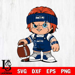 Seattle Seahawks Chucky Horror 5 Svg Eps Dxf Png File, NFL svg, Digital Download, Instant Download