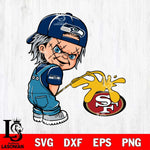 Seattle Seahawks Chucky Piss On San Francisco 49ers Svg Eps Dxf Png File, Digital Download, Instant Download