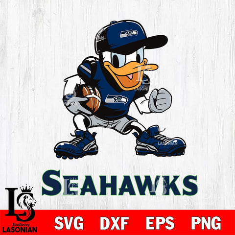 Seattle Seahawks Donal Duck Disney, Svg Eps Dxf Png File, Digital Download