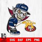 Seattle Seahawks Dracula Piss On San Francisco 49ers Svg Eps Dxf Png File, Digital Download, Instant Download