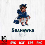 Seattle Seahawks Fashion Black Fan Girl Betty Boop Svg Eps Dxf Png File, Digital Download, Instant Download