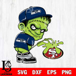 Seattle Seahawks Frankenstein Piss On San Francisco 49ers Svg Eps Dxf Png File, Digital Download, Instant Download