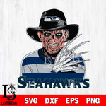 Seattle Seahawks Freddy Krueger Horror Halloween Svg Eps Dxf Png File, Digital Download, Instant Download