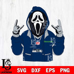 Seattle Seahawks Ghostface Scream Football Halloween Svg Eps Dxf Png File, Digital Download, Instant Download