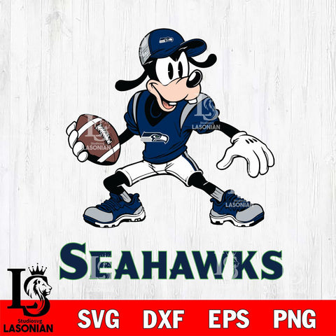 Seattle Seahawks Goofy Disney, Svg Eps Dxf Png File, Digital Download