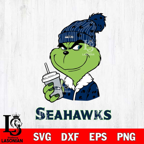 Seattle Seahawks Grinch Cofffe Christmas Svg Eps Dxf Png File,Cricut svg files, Digital Download, Instant Download