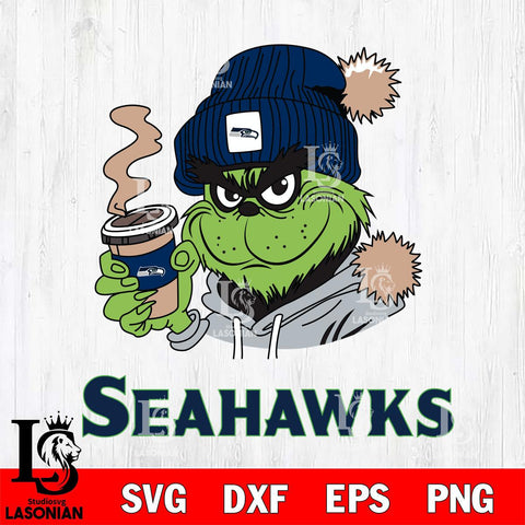 Seattle Seahawks Grinch Cofffe Hoodie Svg Eps Dxf Png File,Cricut svg files, Digital Download, Instant Download