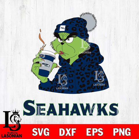 Seattle Seahawks Grinch Leopard Christmas Svg Eps Dxf Png File,Cricut svg files, Digital Download, Instant Download