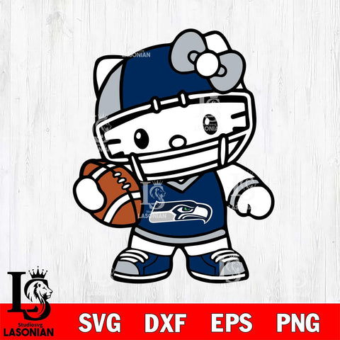 Seattle Seahawks Hello Kitty sport 2 Svg Eps Dxf Png File, Digital Download, Instant Download