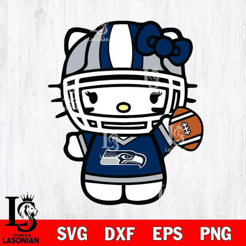 Seattle Seahawks Hello Kitty sport 9 Svg Eps Dxf Png File, Digital Download, Instant Download