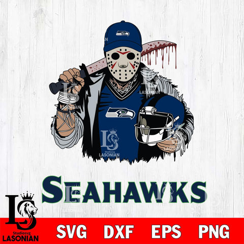 Seattle Seahawks Jason Voorhees 2 Svg Eps Dxf Png File, Digital Download