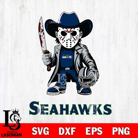 Seattle Seahawks Jason Voorhees 3 Svg Eps Dxf Png File, Digital Download