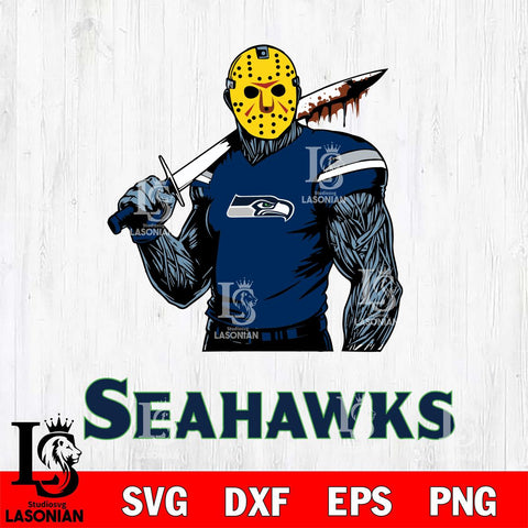 Seattle Seahawks Jason Voorhees 7 Svg Eps Dxf Png File, Digital Download