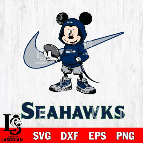 Seattle Seahawks Mikey Mouse Disney NIKE, Svg Eps Dxf Png File, Digital Download