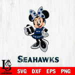 Seattle Seahawks Minnie Mouse, Svg Eps Dxf Png File, Digital Download