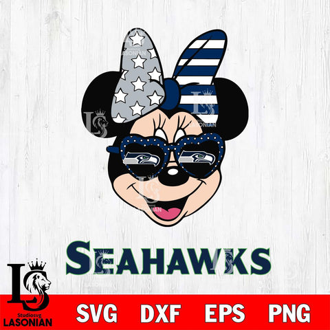 Seattle Seahawks Minnie Mouse Love 2, Svg Eps Dxf Png File, Digital Download