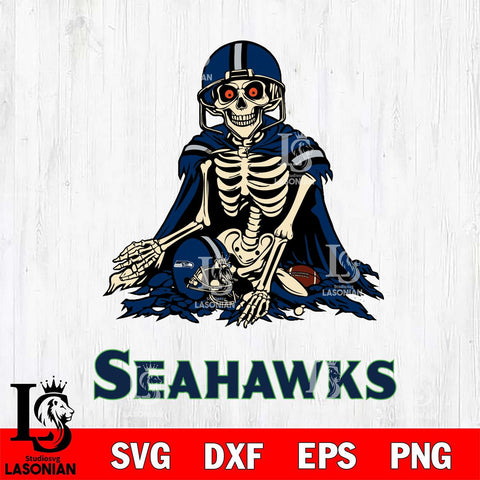 Seattle Seahawks Skeleton Football 3 Svg Eps Dxf Png File, Digital Download