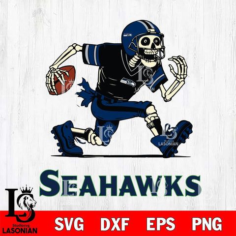 Seattle Seahawks Skeleton Football Svg Eps Dxf Png File, Digital Download