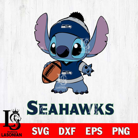 Seattle Seahawks Stitch Disney, Svg Eps Dxf Png File, Digital Download