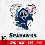 Seattle Seahawks Stitch Ghost Face Halloween 2 Svg Eps Dxf Png File, Digital Download, Instant Download