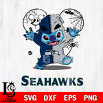 Seattle Seahawks Stitch Horror Halloween 2 Svg Eps Dxf Png File, Digital Download, Instant Download