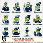 Seattle Seahawks  Grinch NFL Bundle 12 SVG Eps Dxf Png File, Digital Download, Instant Download