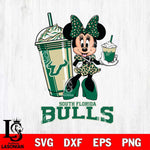 South Florida Bulls Minnie Mouse Fan And Coffee Svg Eps Dxf Png File, Digital Download, Instant Download