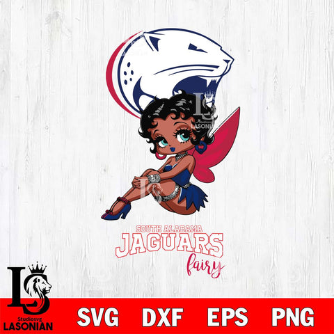 South Alabama Jaguars Beauty Black Fairy Betty Boop, Svg Eps Dxf Png File, Digital Download