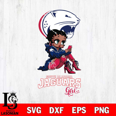 South Alabama Jaguars Beauty Black Fan Girl Football, Svg Eps Dxf Png File, Digital Download