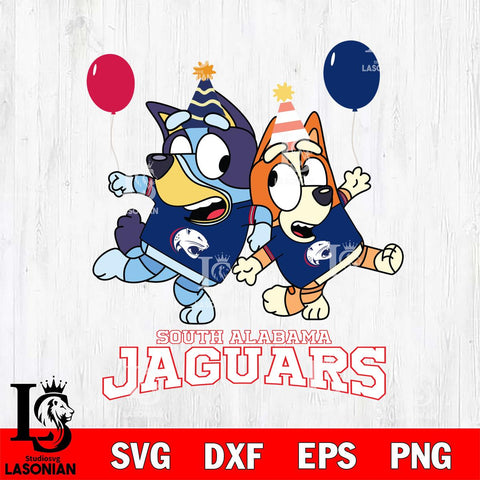 South Alabama Jaguars Bluey & Bingo 2 Svg Eps Dxf Png File, NCAA svg, Digital Download, Instant Download