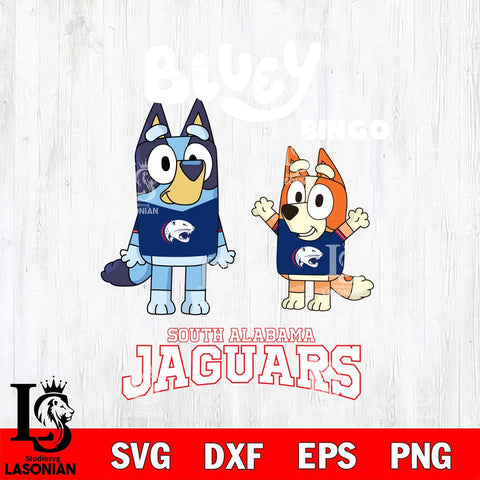 South Alabama Jaguars Bluey & Bingo 4 Svg Eps Dxf Png File, NCAA svg, Digital Download, Instant Download