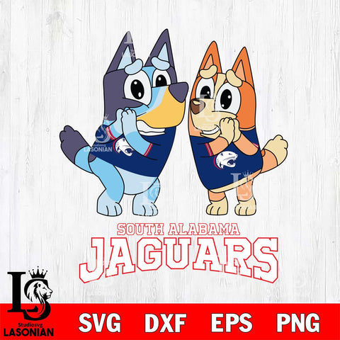 South Alabama Jaguars Bluey & Bingo 5 Svg Eps Dxf Png File, NCAA svg, Digital Download, Instant Download