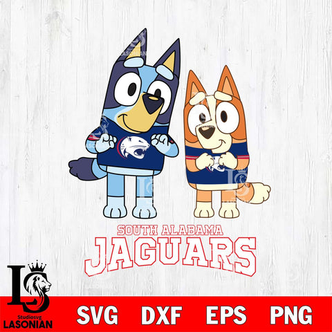 South Alabama Jaguars Bluey & Bingo 6 Svg Eps Dxf Png File, NCAA svg, Digital Download, Instant Download