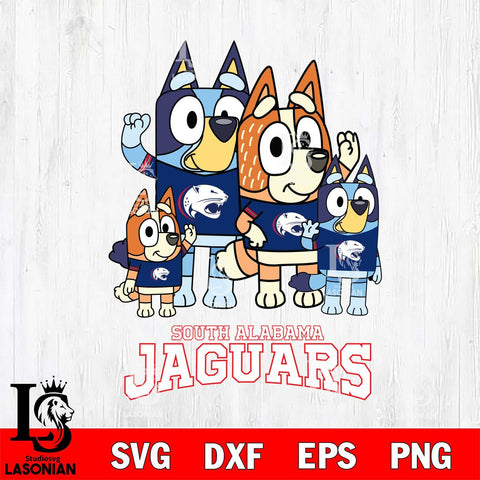 South Alabama Jaguars Bluey & Bingo 7 Svg Eps Dxf Png File, NCAA svg, Digital Download, Instant Download