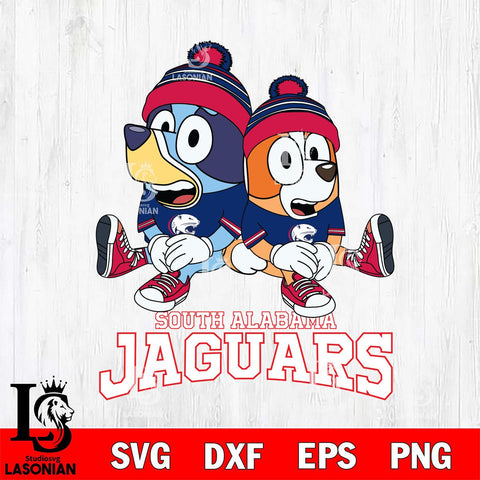 South Alabama Jaguars Bluey & Bingo 8 Svg Eps Dxf Png File, NCAA svg, Digital Download, Instant Download