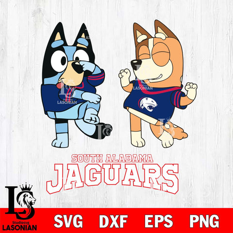 South Alabama Jaguars Bluey Chilli Sport Svg Eps Dxf Png File, Digital Download, Instant Download