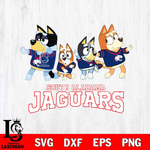 South Alabama Jaguars Bluey Mode Dance Squats Svg Eps Dxf Png File, Digital Download, Instant Download