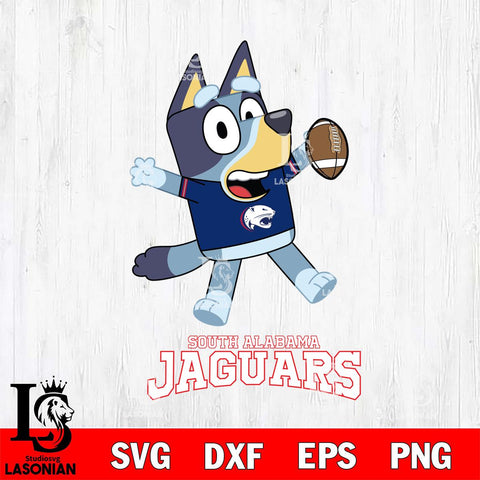 South Alabama Jaguars Bluey Sport Football Svg Eps Dxf Png File,NCAA Svg Files,Bluey svg ,Digital Download ,Instant Download, Cricut File