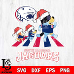 South Alabama Jaguars Christmas Family Bluey Walking Cut Files,Bluey Cricut,Christmas Svg , Bluey svg , Digital Download, dxf eps png pdf file