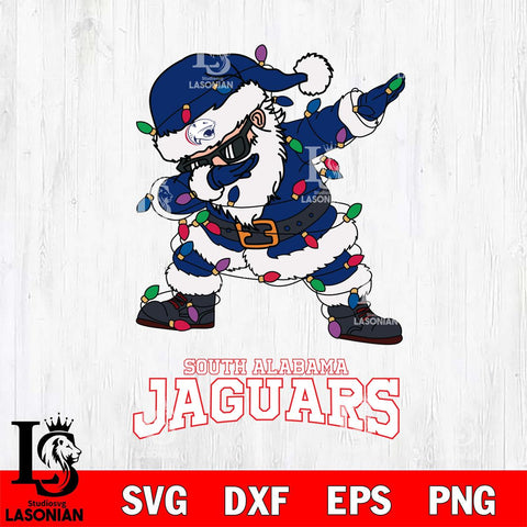 South Alabama Jaguars Dabbing Santa Claus Ugly Christmas Svg dxf eps png pdf file,NCAA svg,Digital Download,Cricut file