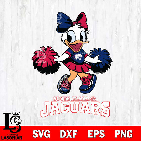 South Alabama Jaguars Daisy Duck Cheerleader Disney, Svg Eps Dxf Png File, Digital Download