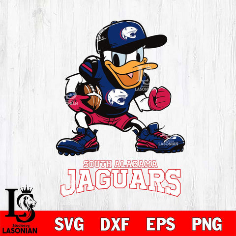 South Alabama Jaguars Donal Duck Disney, Svg Eps Dxf Png File, Digital Download