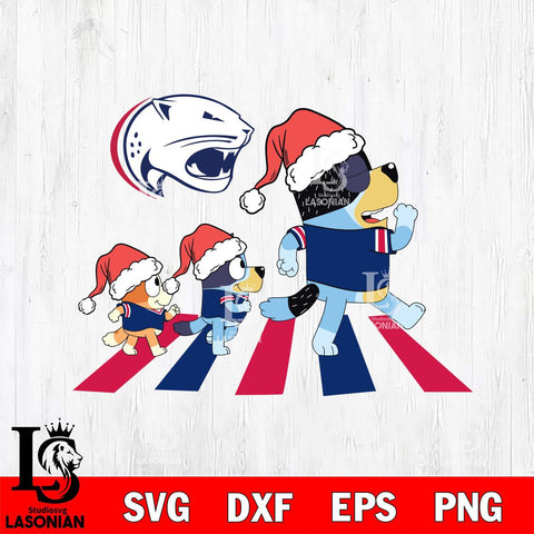 South Alabama Jaguars Family Bluey Walking Christmas Svg Eps Dxf Png File, Digital Download, Instant Download