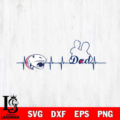 South Alabama Jaguars Father Heart Beat Svg Eps Dxf Png File, Digital Download, Instant Download