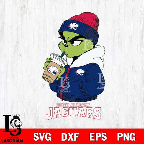 South Alabama Jaguars Grinch Bougie Sport Svg Eps Dxf Png File, Digital Download, Instant Download