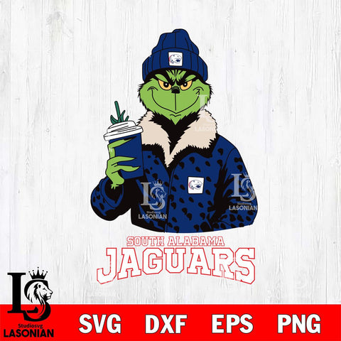 South Alabama Jaguars Grinch Christmas Cut Files Cricut, Svg Dxf Eps Png file, Digital download , Silhouette